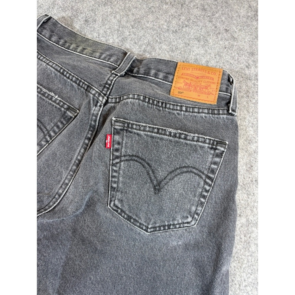 Levis Premium 501 Mens Jeans W26 L30 Black Oak Cone Denim Straight Leg